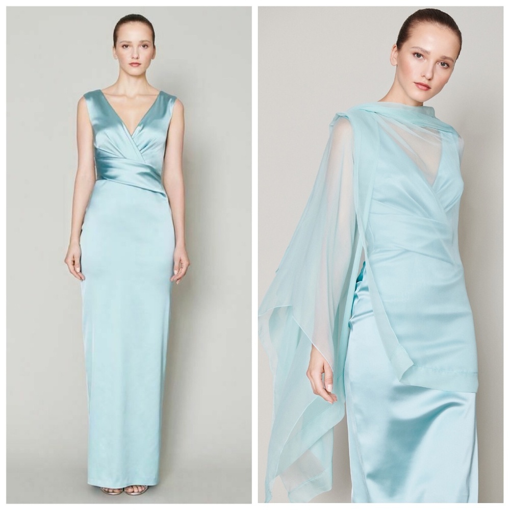 🆕TALBOT RUNHOF Stretch Duchess Baby Blue Satin